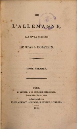 De l'Allemagne, 1