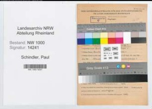 Entnazifizierung Paul Schindler, geb. 29.06.1911 (Telegrafenaufseher)