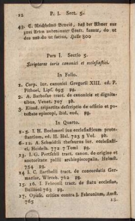 Sectio 5. Scriptores iuris canonici et ecclesiastici.