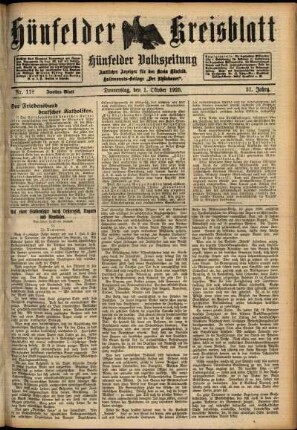 Zweite Ausgabe vom Donnerstag, den 01. Oktober 1925.