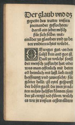 Der glaub und dz gepette des vatter unsers ineinander geflochten ...