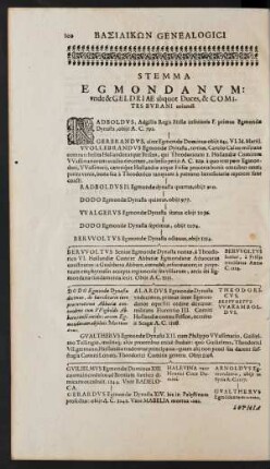 Stemma Egmondanum: unde & Geldriae aliquot Duces, & Comites Burani oriundi.