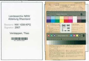 Entnazifizierung Theo Verstappen , geb. 02.02.1899 (Landwirt)