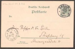 Postkarte an Friedrich Spitta : 19.12.1894