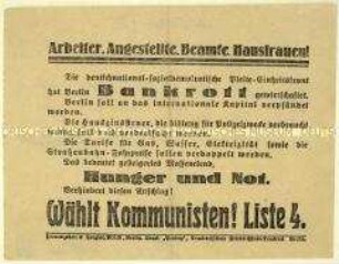 Aufruf der KPD zur Berliner Stadtverordnetenwahl