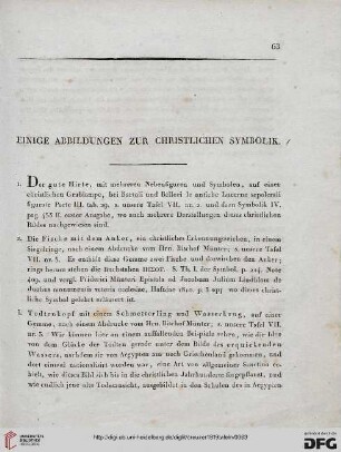 Einige Abbildungen zur christlichen Symbolik