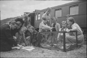 Ferienlagerzug der Reichsbahndirektion (RBD) Erfurt, Juli 1953