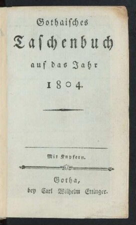 1804: Gothaisches Taschenbuch