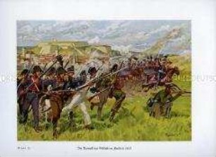 Uniformdarstellung, Schlesische Infanteristen, Jäger und Kavalleristen, Königreich Preußen, 1807.