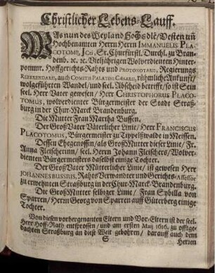 Christlicher Lebens-Lauff