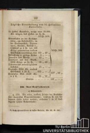 III. Aus Roßkastanien.