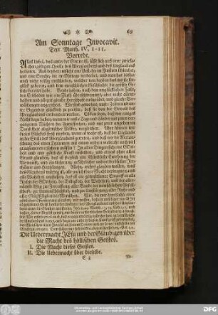 Am Sonntage Invocavit. Text Matth. IV, 1 - 11.