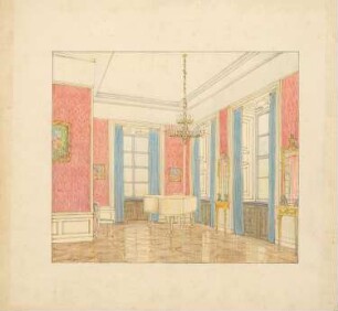 Schloss Erxleben Umbau I: Perspektivische Ansicht Musikzimmer