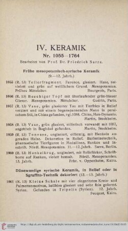 IV. Keramik (1055 - 1764)