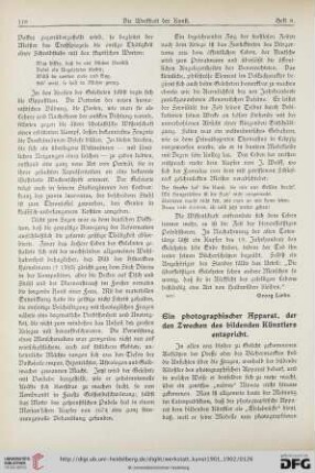 1: Ein photographischer Apparat, der den Zwecken des bildenden Künstlers entspricht