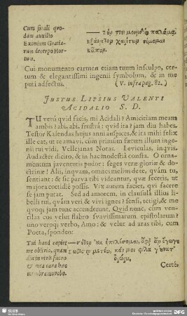 Justus Lipsius Valenti Acidalio S.D.
