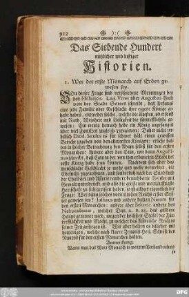 Das Siebende Hundert nützlicher und lustiger Historien.