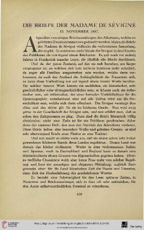 Die Briefe der Madame de Sévigné