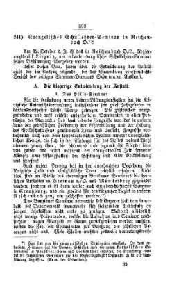 Evangelisches Schullehrer-Seminar in Reichenbach O. / L. : [IV. Seminarien, Bildung der Lehrer und deren persönliche Verhältnisse]