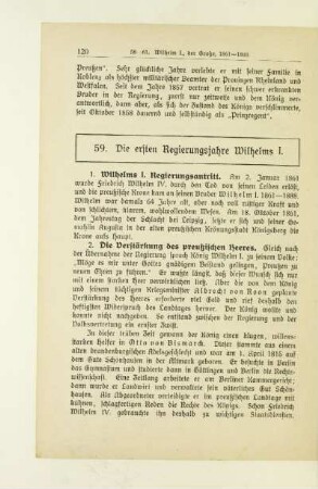 59. Die ersten Regierungsjahre Wilhelms I.