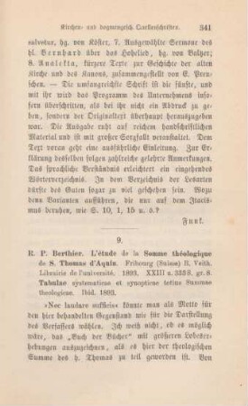 341-348 [Rezension] Berthier, Joachim J., L'étude de la Somme théologique de saint Thomas d'Aquin