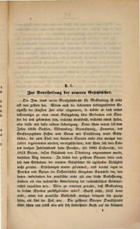 Erachten betreffend die Einführung eines Criminalgesetzbuches in Mecklenburg : Abdruck aus den Acten des Justizministeriums, 1