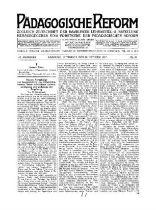 Neuere Vorschläge zur Neugestaltung des Unterrichtswesens unter besonderer Berücksichtigung des Aufstiegs der Begabung : (Schluß folgt)