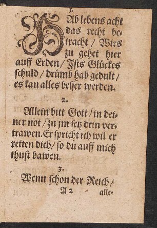 HAb lebens acht || das recht be=||tracht/