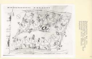Wohnhausgruppe, Berlin-Nikolassee (Diplomarbeit bei Kurt Dübbers): Gartenplan 1:250