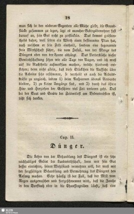 Cap. II. Dünger