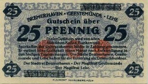 Gutschein - 25 Pfennig