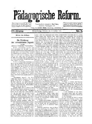 Die Erziehung der verwahrlosten Jugend : [(Schluß folgt)]