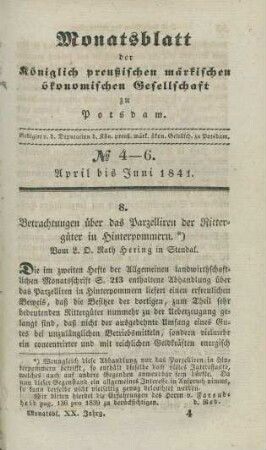 No 4-6. April bis Juni 1841.