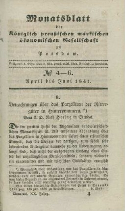 No 4-6. April bis Juni 1841.