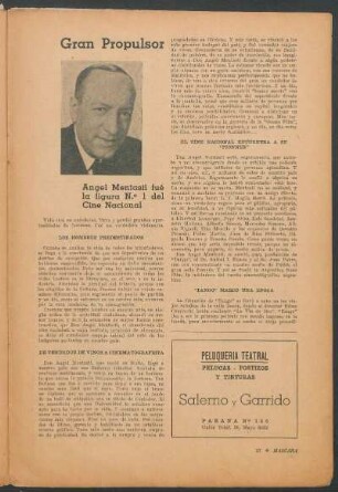 Gran propulsor : Ángel Mentasti fué la figura N.° 1 del Cine Nacional