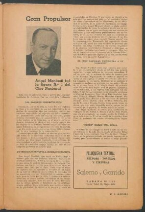 Gran propulsor : Ángel Mentasti fué la figura N.° 1 del Cine Nacional