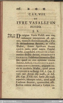 Cap. VIII. De Iure Vasalli In Feudo