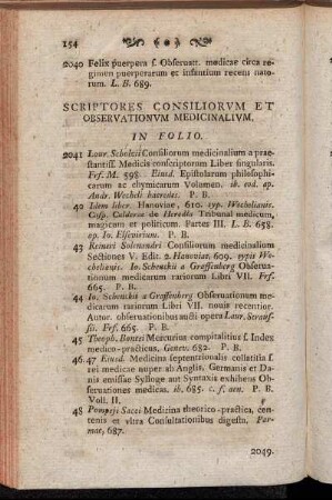 Scriptores consiliorum et observationum medicinalium.