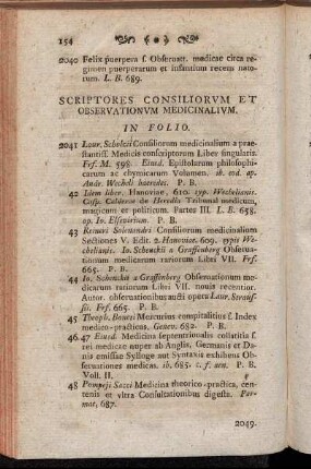 Scriptores consiliorum et observationum medicinalium.