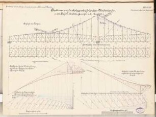 Straßenbrücke Köln-Deutz Schinkelwettbewerb 1892: Oberer Windverband. Kräftepläne 1:250
