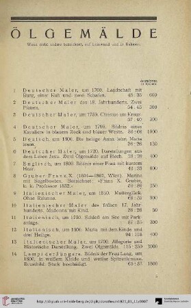 Ölgemälde (Nr. 1-84)