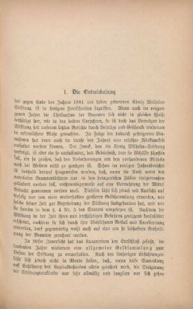 I. Die Entwickelung