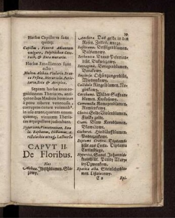 Caput II. De Floribus