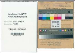 Entnazifizierung Hermann Rausch , geb. 08.09.1905 (Postassistent)