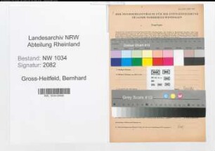 Entnazifizierung Bernhard Gross-Heitfeld , geb. 30.09.1914 (Oberfeldwebel)