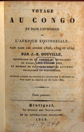 Voyage au Congo et dans l'intérieur de l'Afrique équinoxiale : fait dans les années 1828, 1829 et 1830, 1