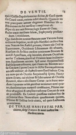 De Terrae habitatae partitione...