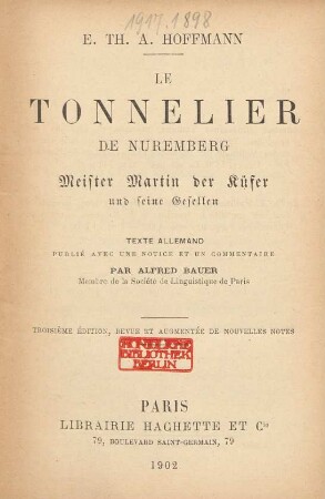 Le tonnelier de Nuremberg = Meister Martin der Küfer und seine Gesellen