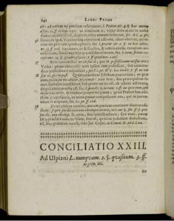 Conciliatio XXIII. - Conciliatio XXVI.