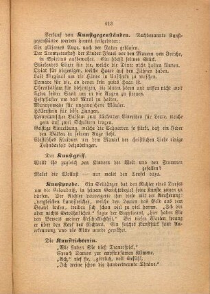 Verkauf von Kunstgegenständen.